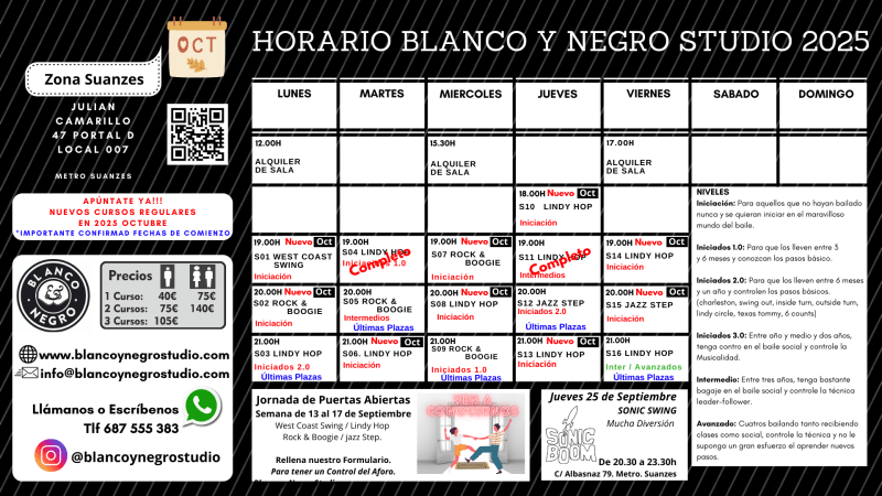 Clases Regulares de Swing, Lindy Hop , Rock & Roll y Jazz Step en Blanco y Negro Studio. Clases Regulares de Swing, Lindy Hop , Rock & Roll y Jazz Step en Blanco y Negro Studio.