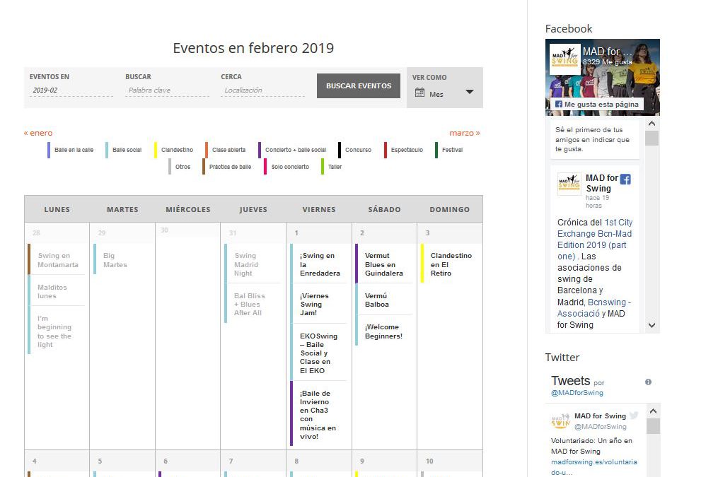 Manual del calendario para no-socios